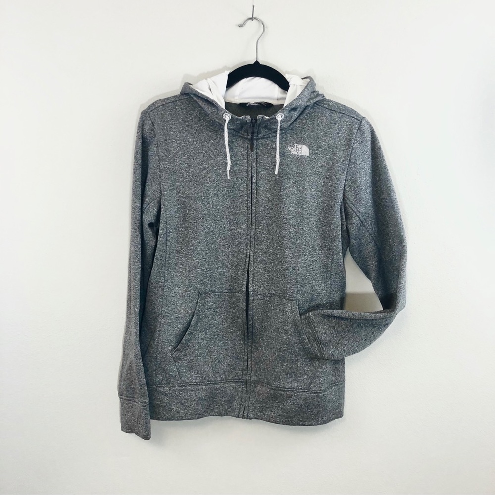 The North Face Full ZIP Up Sweatshirt Grey & White